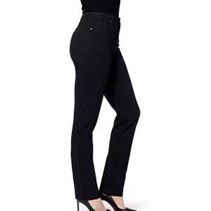 Gloria Vanderbilt Amanda Stretch High Rise Straight Leg Jeans Black Sz 14 NWOT